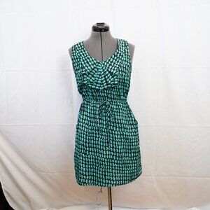 BeBop teal and black pattern dress, size S, with pockets